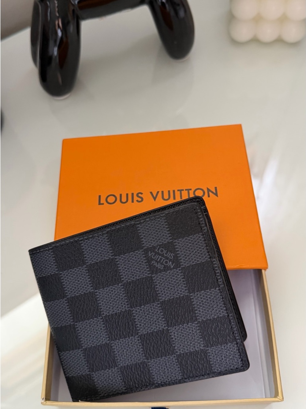 Louis Vuitton Black Damier Graphite Bi-Fold Card & Key Wallet